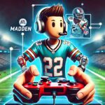 Hoavoc Madden Bitmoji character interacting in a virtual football gaming environment.