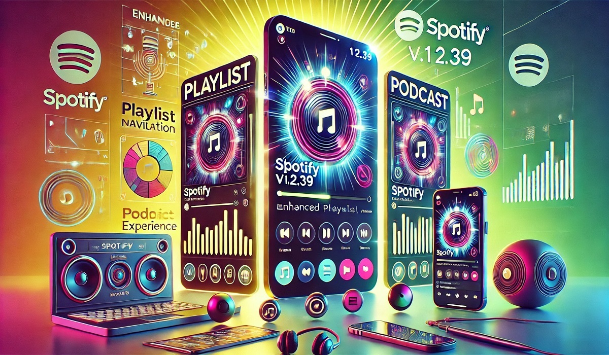 Spotify v1.2.39 interface showcasing new features and seamless music streaming experience.